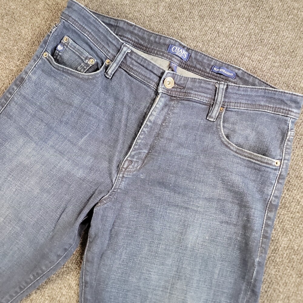 Chaps Mens Pants 36x30 Denim Jeans Slim Straight Stretch Freedom Vintage Blue